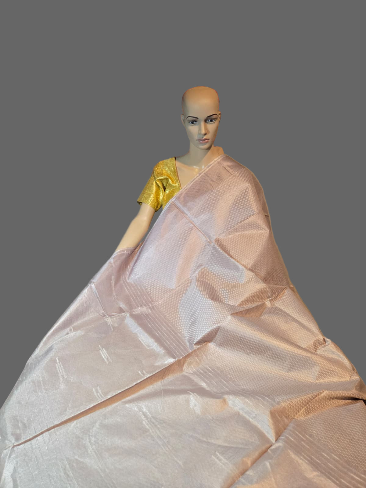 Allover Stitch Elegant Tussar Silk Saree Ship from USA in Light Lavender | Pure Tussar Silk Saree | Pastel Color Silk Saree for Wedding & Festive Wear