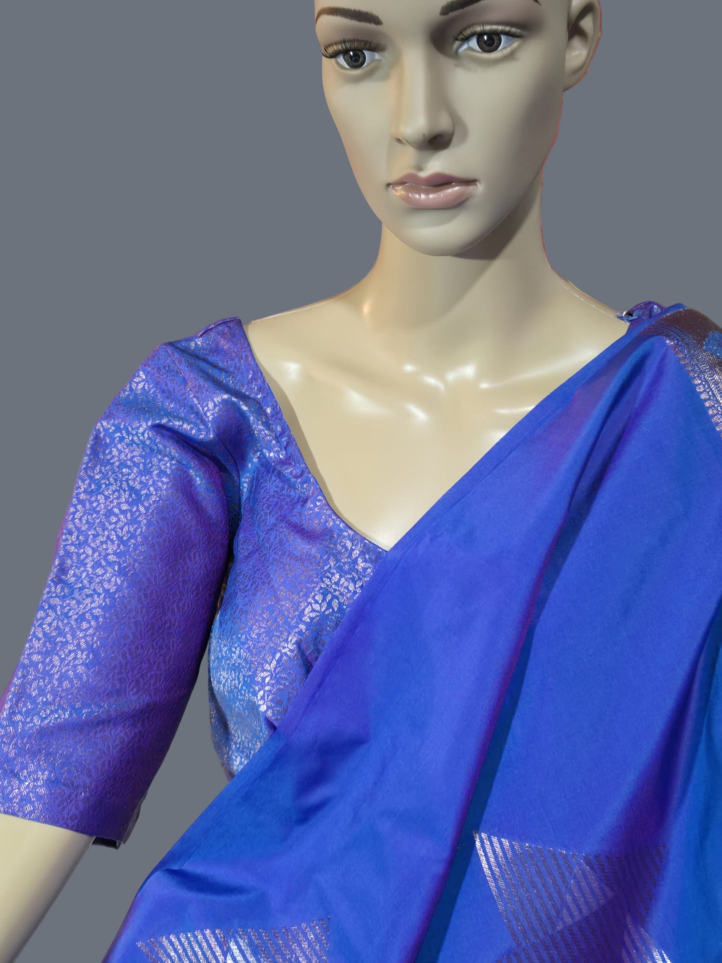 Semi Kanjeevaram Soft Silk Saree with Stitched Brocade Blouse – Elegant Traditional Wear Shipping from USA