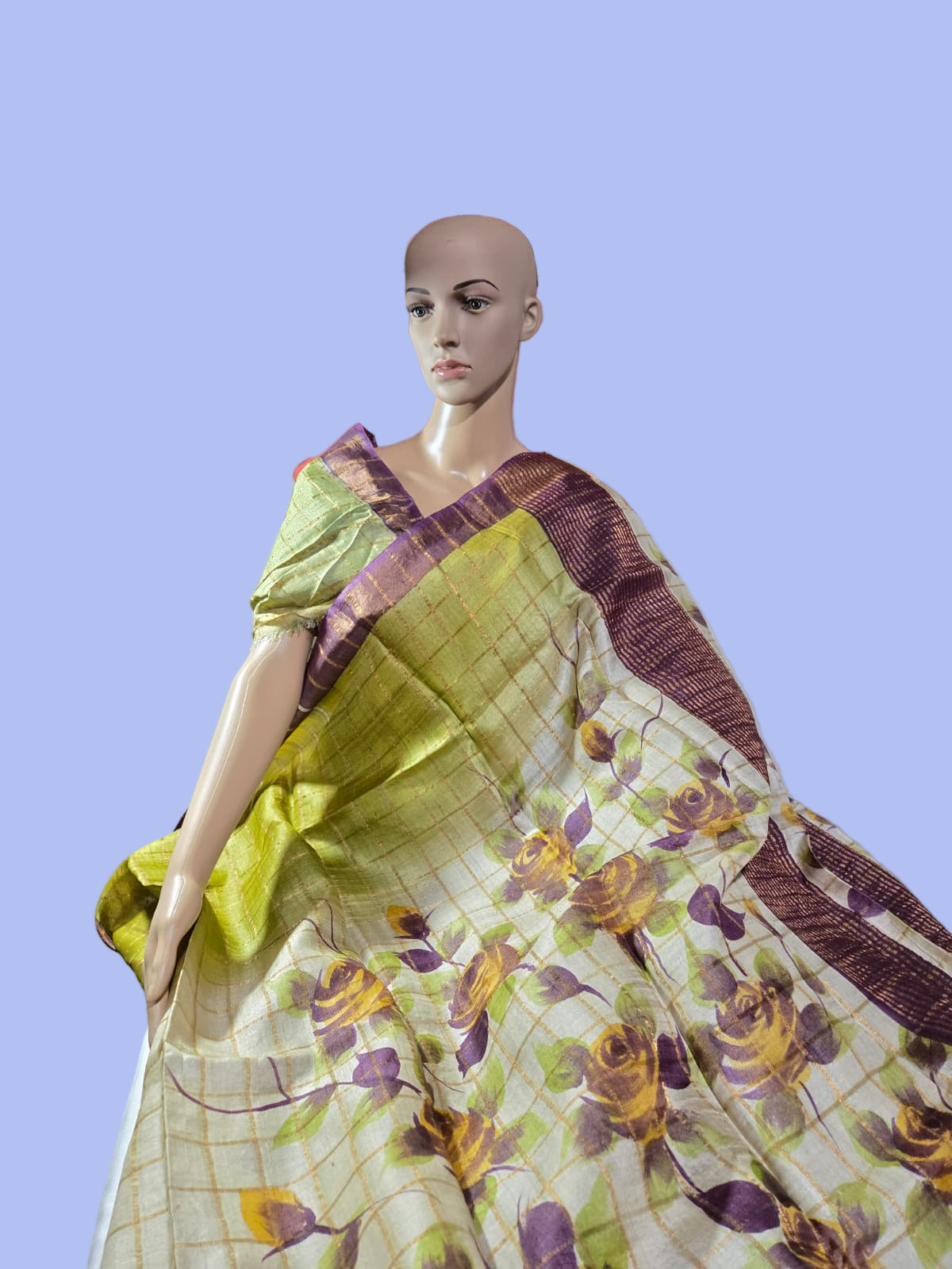 Buy Pure Tussar Gacchi Handloom Silk Saree Buy Saree from USA Green with Silk Mark