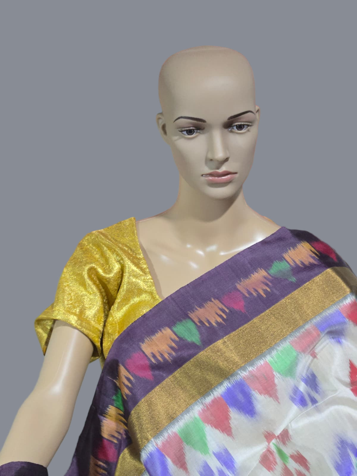Pure Pattu Soft Silk Double Wrap Pochampalli Pure Silk Saree – Traditional Handwoven Elegance