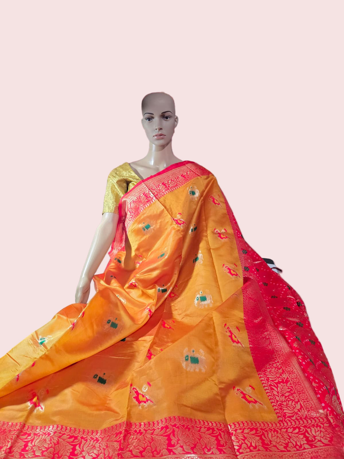 Yellow Art Silk Woven Banarasi Style Saree – Ethnic Indian Saree Online USA | Fast Shipping