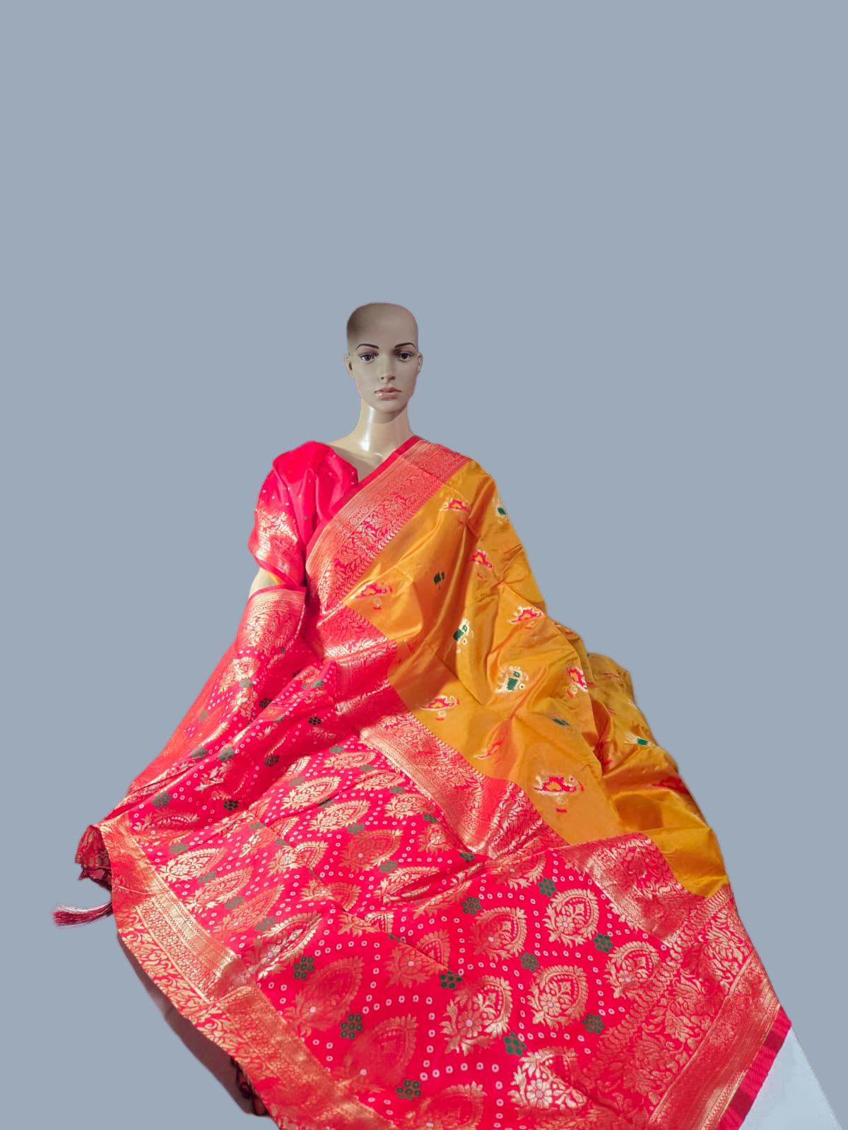 Yellow Art Silk Woven Banarasi Style Saree – Ethnic Indian Saree Online USA | Fast Shipping