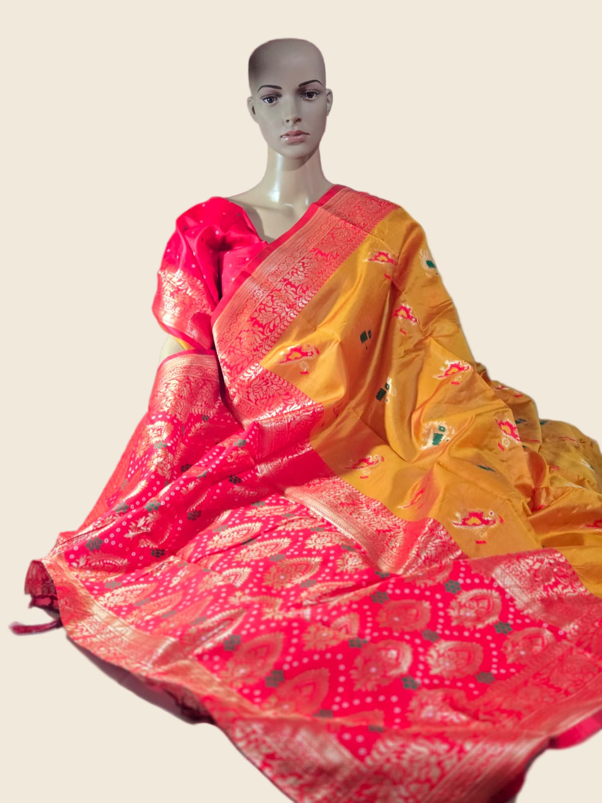 Yellow Art Silk Woven Banarasi Style Saree – Ethnic Indian Saree Online USA | Fast Shipping