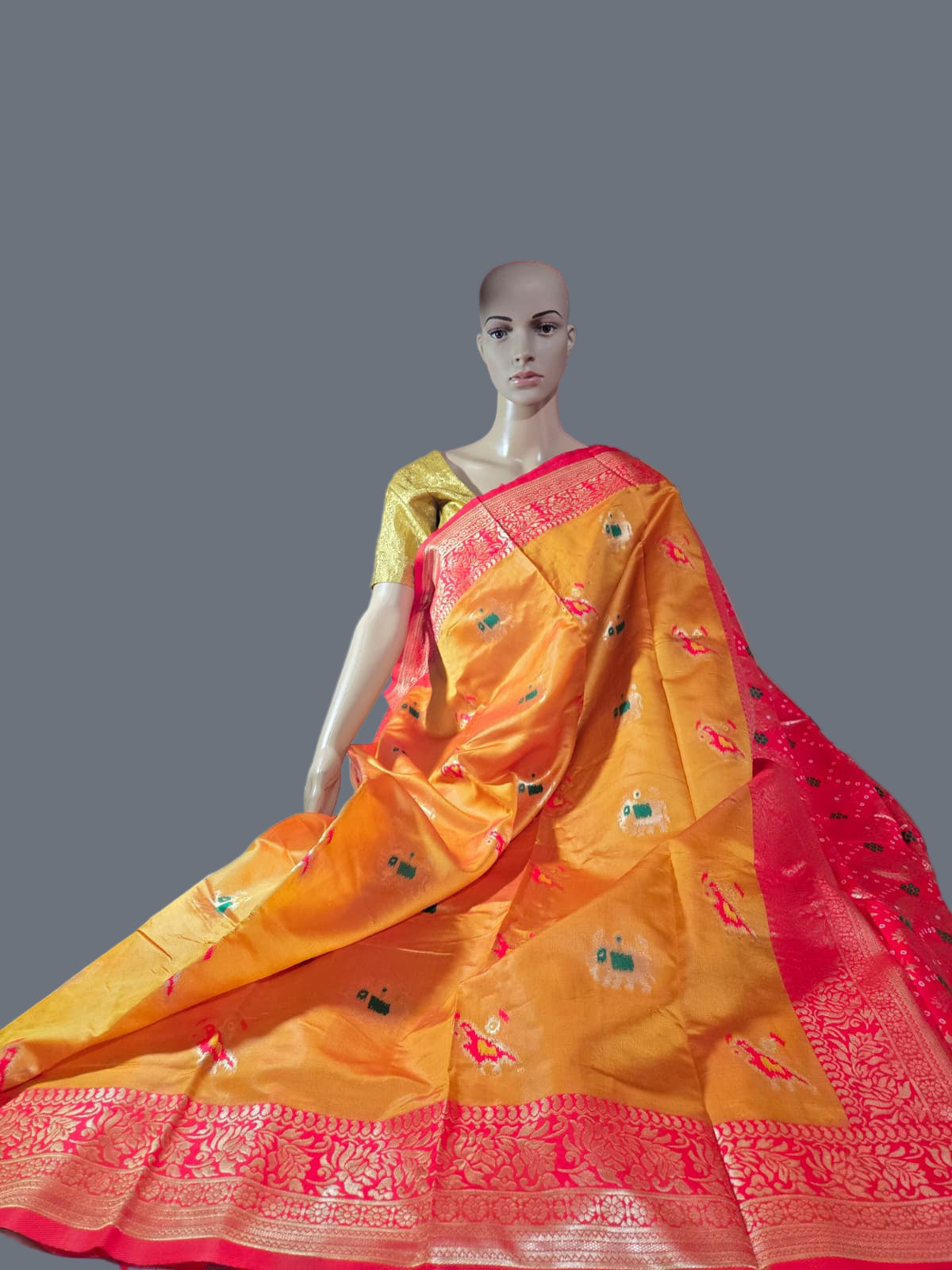 Yellow Art Silk Woven Banarasi Style Saree – Ethnic Indian Saree Online USA | Fast Shipping