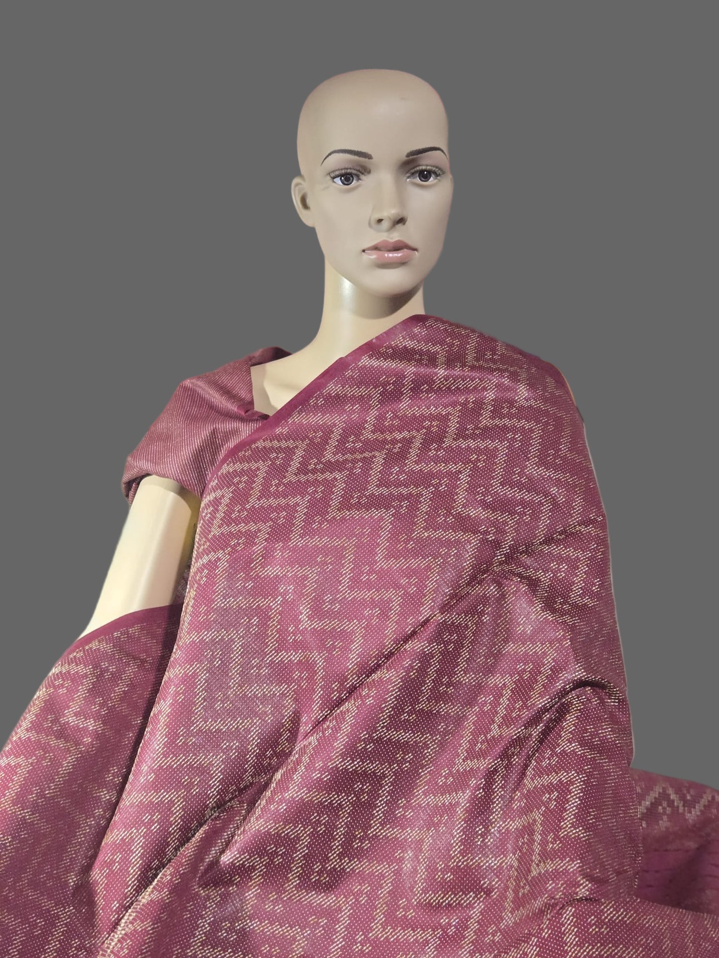 Allover Thread Work Semi Tussar Silk Saree in Maroon | Soft Silk Saree USA |Maroon Silk Saree for Wedding & Festive Wear