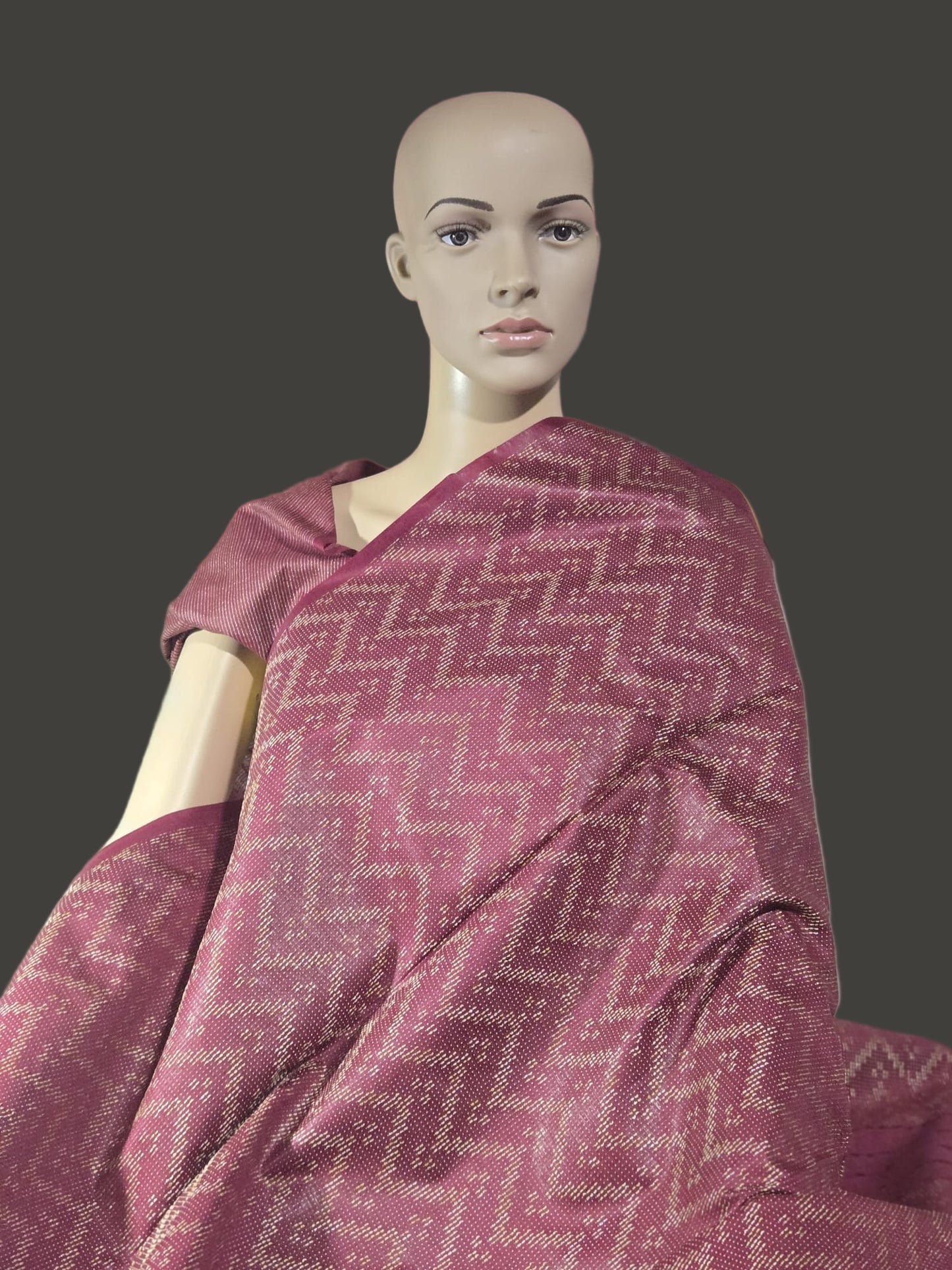 Allover Thread Work Semi Tussar Silk Saree in Maroon | Soft Silk Saree USA |Maroon Silk Saree for Wedding & Festive Wear