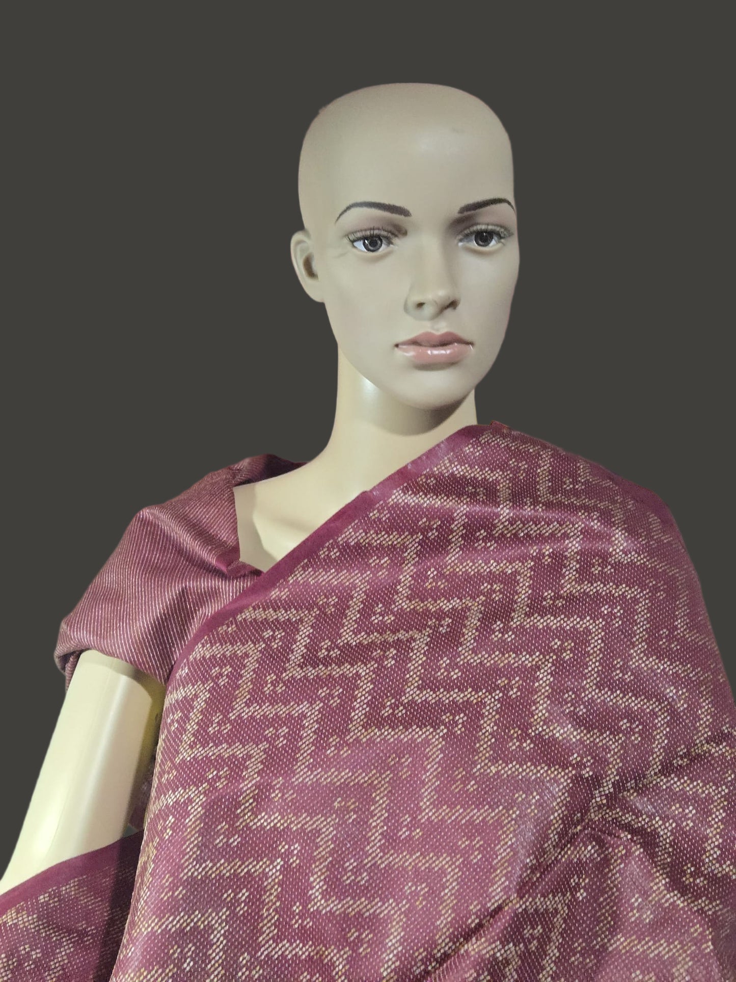 Allover Thread Work Semi Tussar Silk Saree in Maroon | Soft Silk Saree USA |Maroon Silk Saree for Wedding & Festive Wear