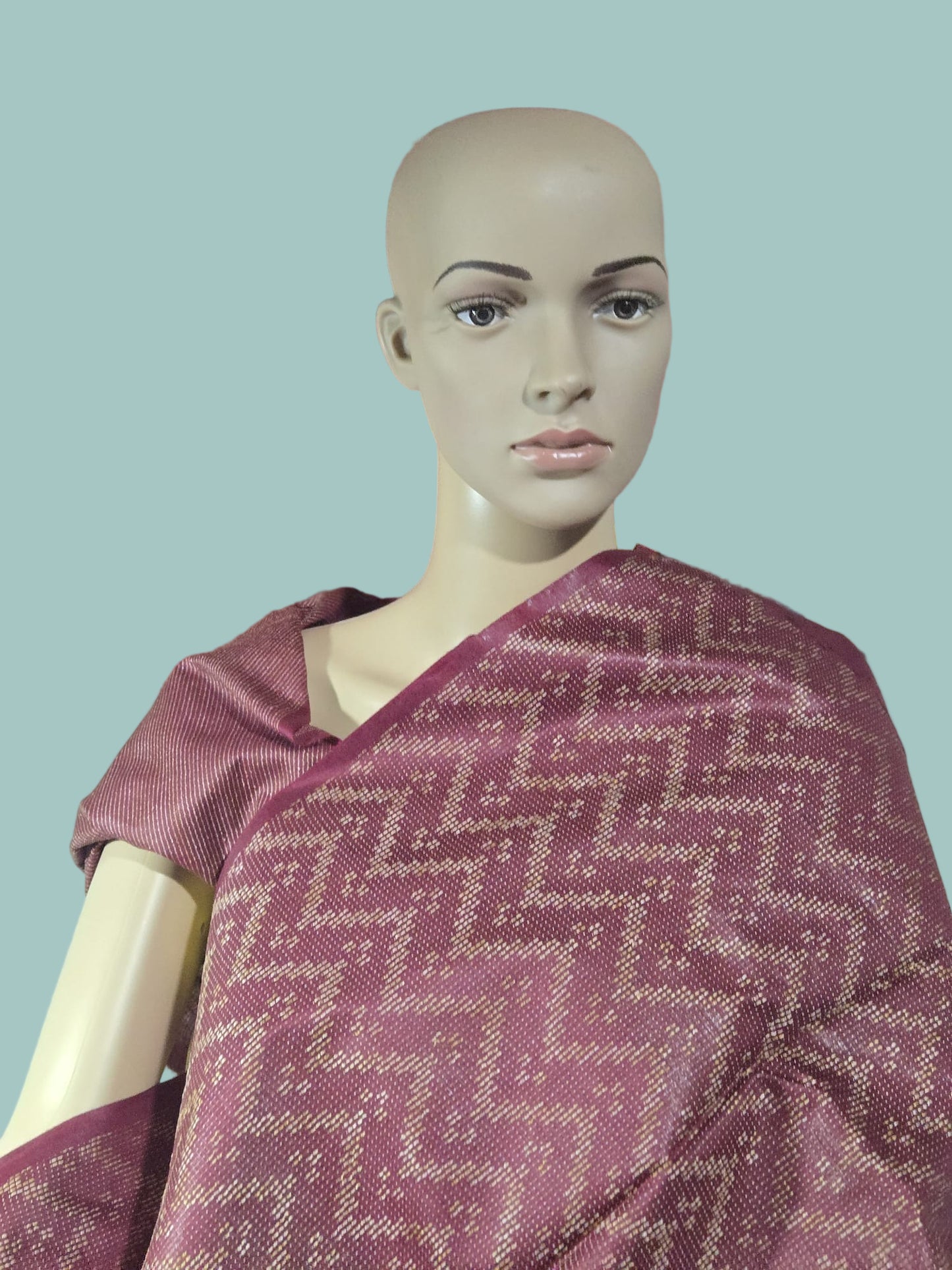 Allover Thread Work Semi Tussar Silk Saree in Maroon | Soft Silk Saree USA |Maroon Silk Saree for Wedding & Festive Wear