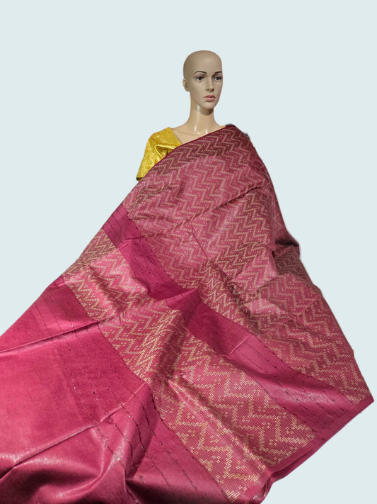 Allover Thread Work Semi Tussar Silk Saree in Maroon | Soft Silk Saree USA |Maroon Silk Saree for Wedding & Festive Wear