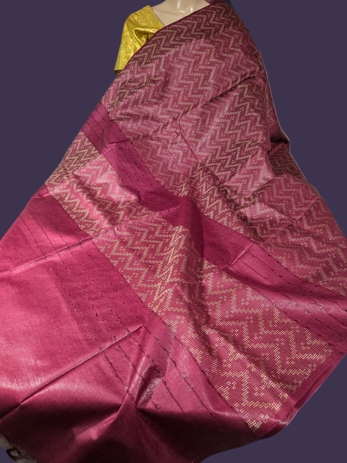 Allover Thread Work Semi Tussar Silk Saree in Maroon | Soft Silk Saree USA |Maroon Silk Saree for Wedding & Festive Wear