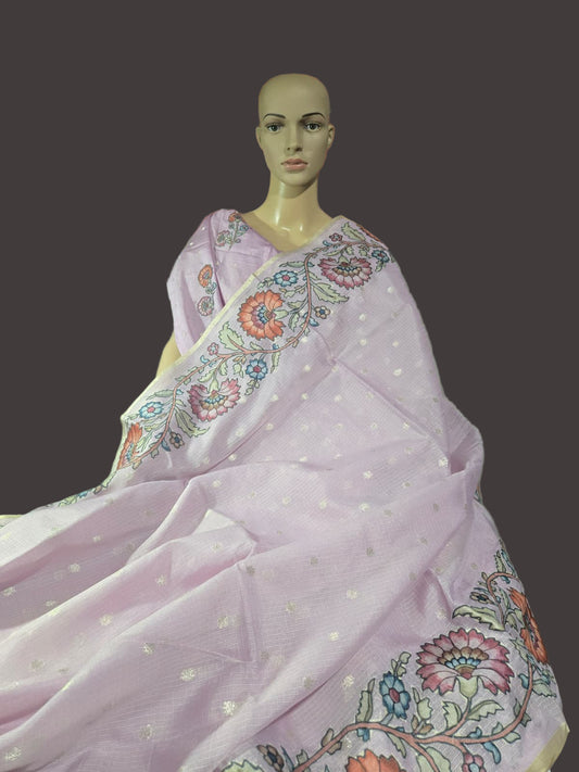 Exclusive Kota Silk Saree with Banarasi Buta & Kalamkari Appliqué – Luxury Indian Saree USA