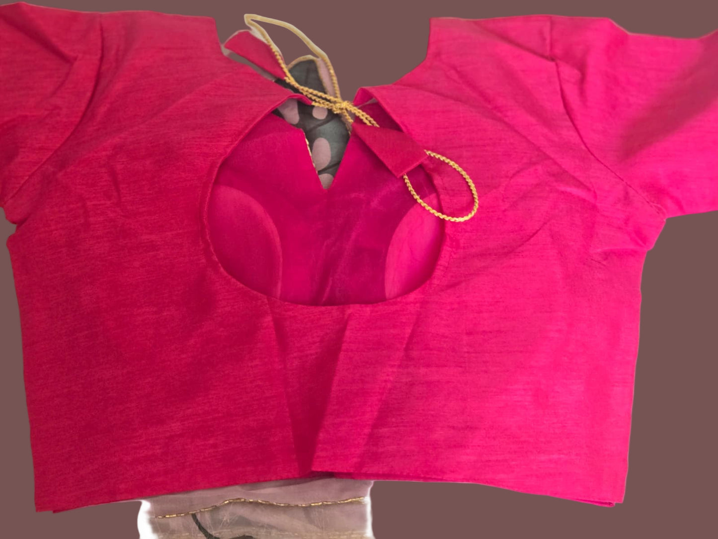 Tebby Embroidery Silk Saree with Stitched Blouse Buy from USA with Floral Print & Handwork Khatli Cutdana Border