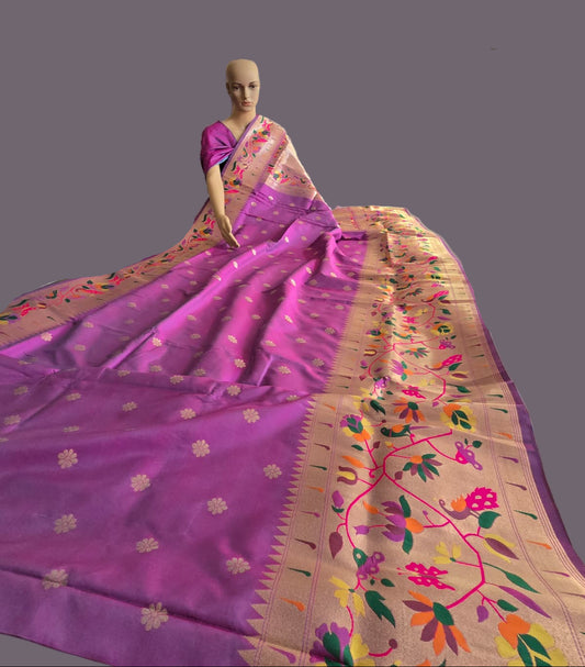 Kanjeevaram Paithani Silk Saree Buy from USA Magenta Pink