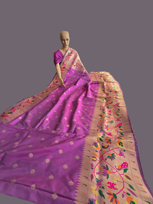 Kanjeevaram Paithani Silk Saree Buy from USA Magenta Pink
