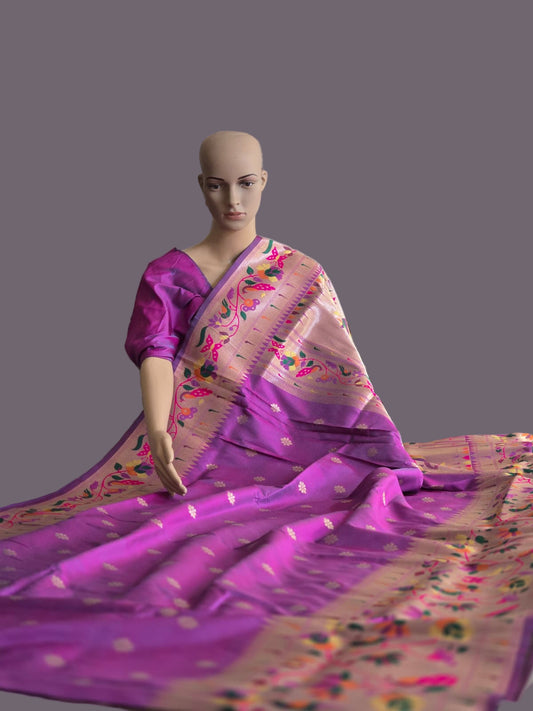 Kanjeevaram Paithani Silk Saree Buy from USA Magenta Pink