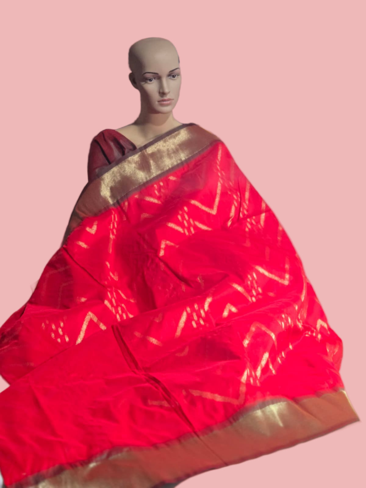 Soft Silk Saree Zari Design Weaving Pallu – Ships from USA – Traditional Silk Saree for Weddings & Festivals- Red Saree