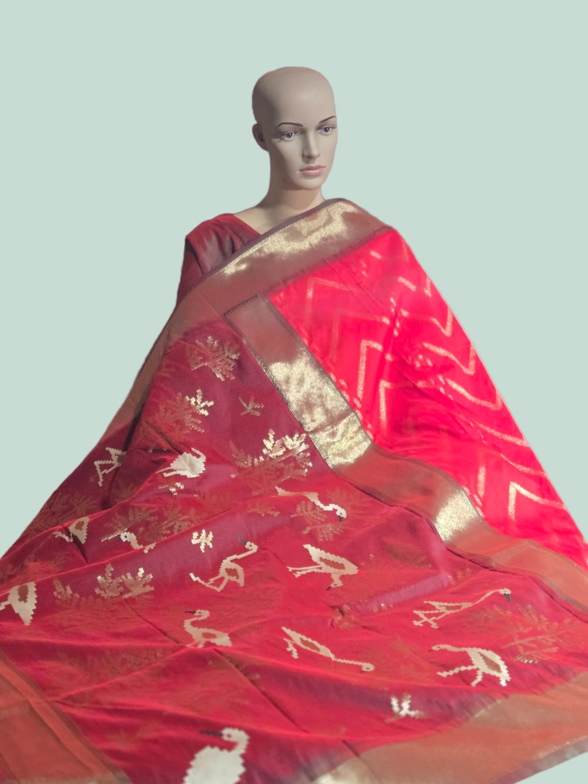 Soft Silk Saree Zari Design Weaving Pallu – Ships from USA – Traditional Silk Saree for Weddings & Festivals- Red Saree