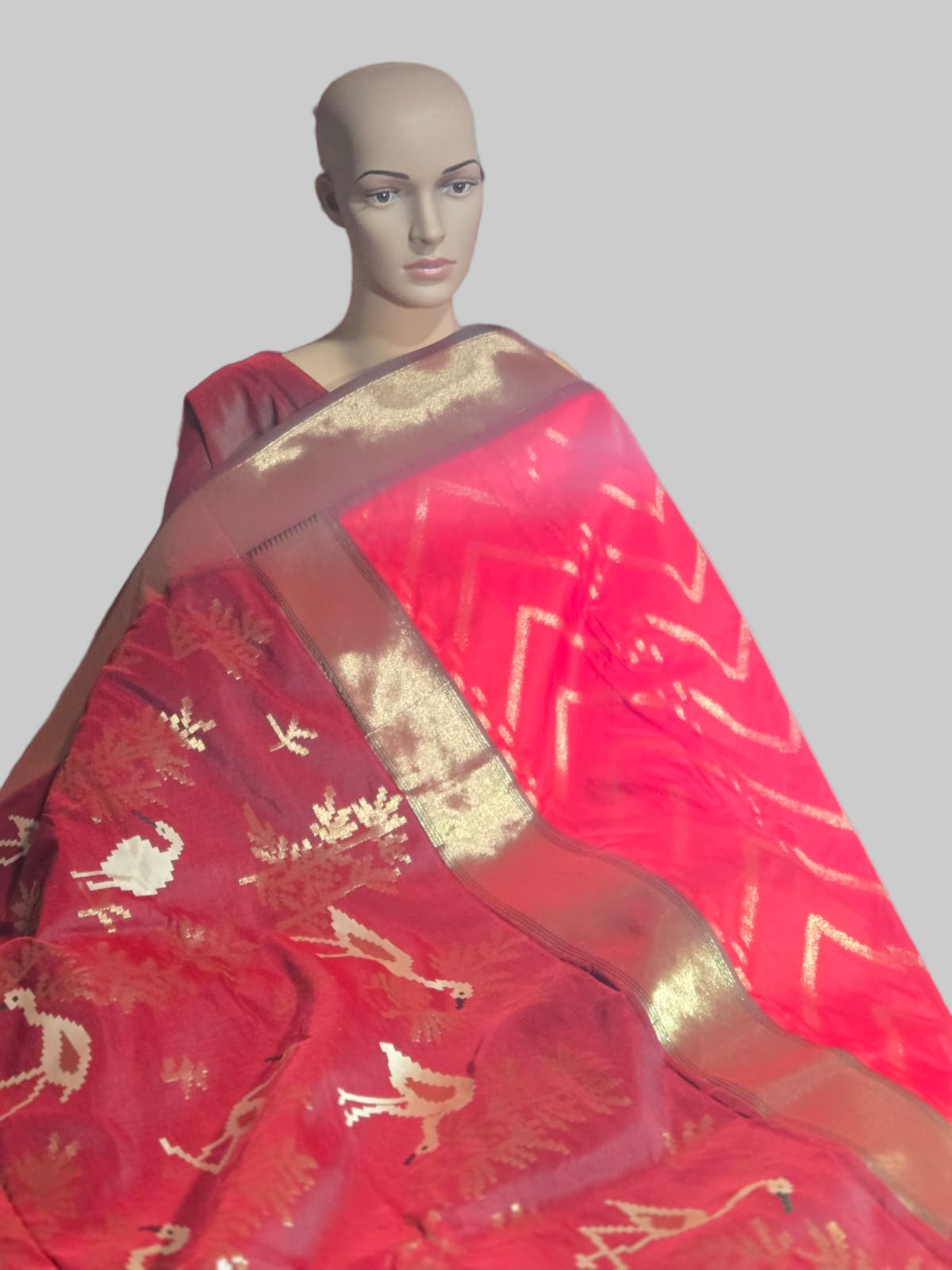 Soft Silk Saree Zari Design Weaving Pallu – Ships from USA – Traditional Silk Saree for Weddings & Festivals- Red Saree