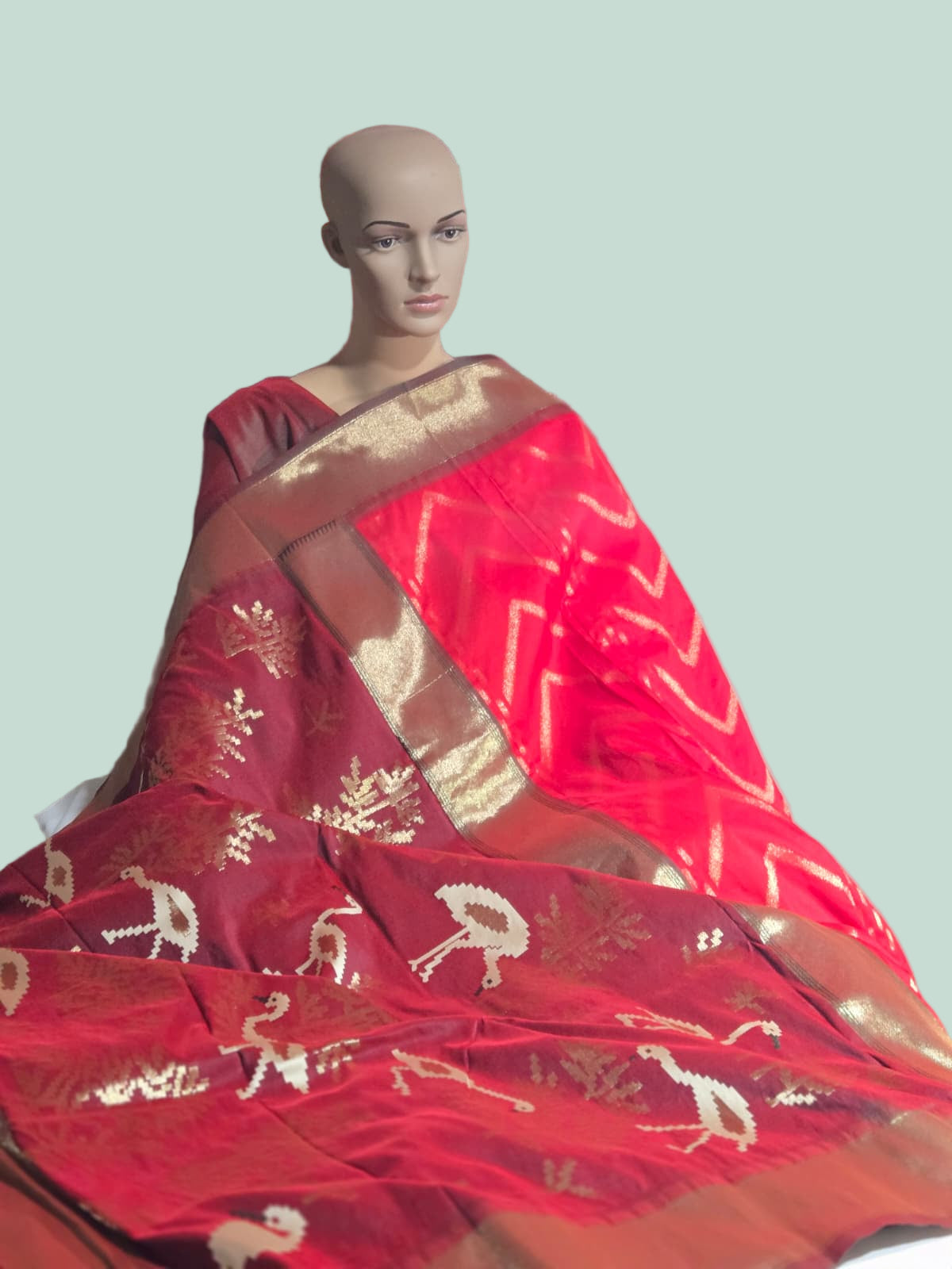 Soft Silk Saree Zari Design Weaving Pallu – Ships from USA – Traditional Silk Saree for Weddings & Festivals- Red Saree