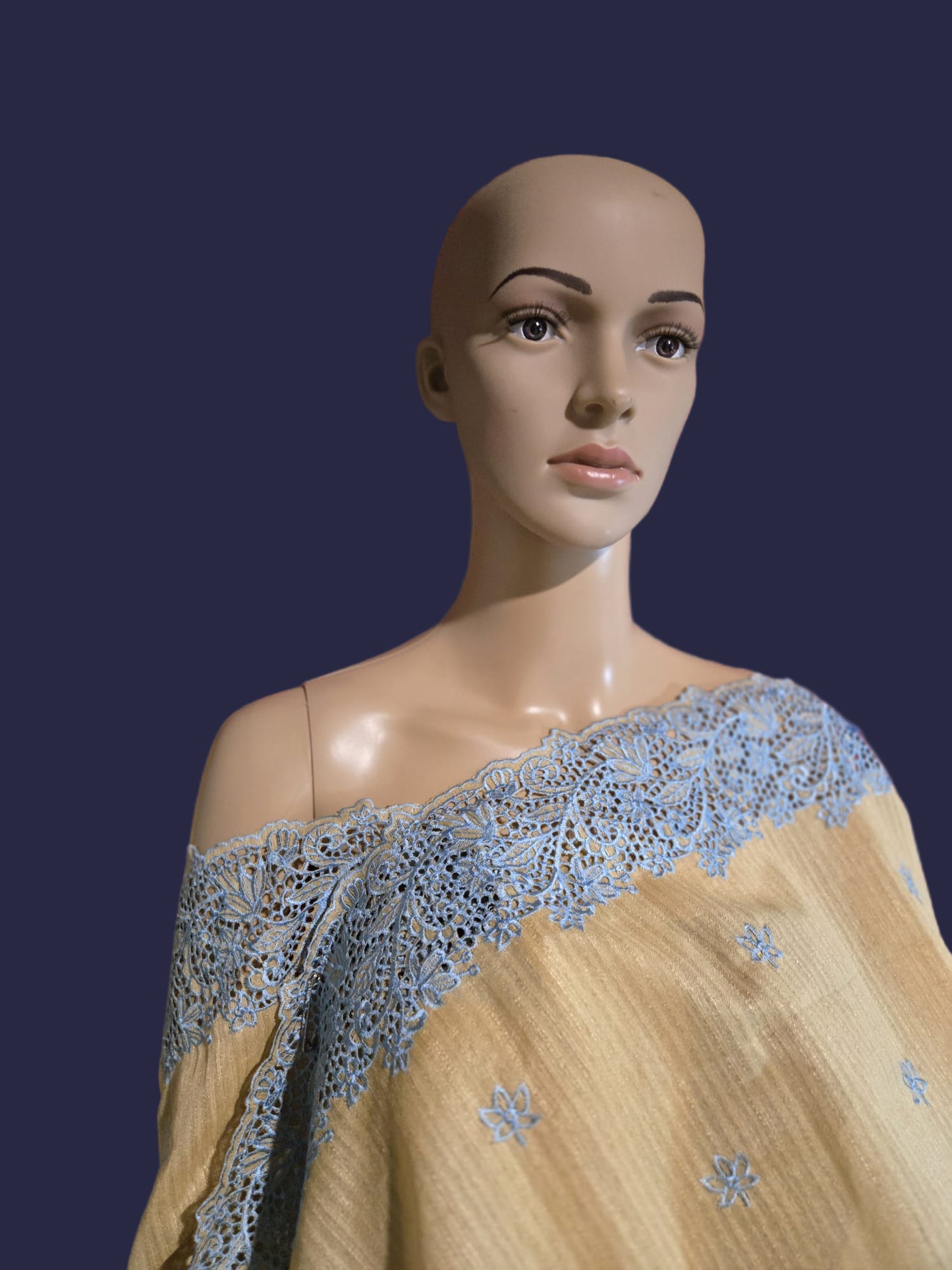 Ships from USA Exclusive Semi Jute Silk Saree with Cutwork Border and embroidery | Yellow Saree with blouse buy from USA