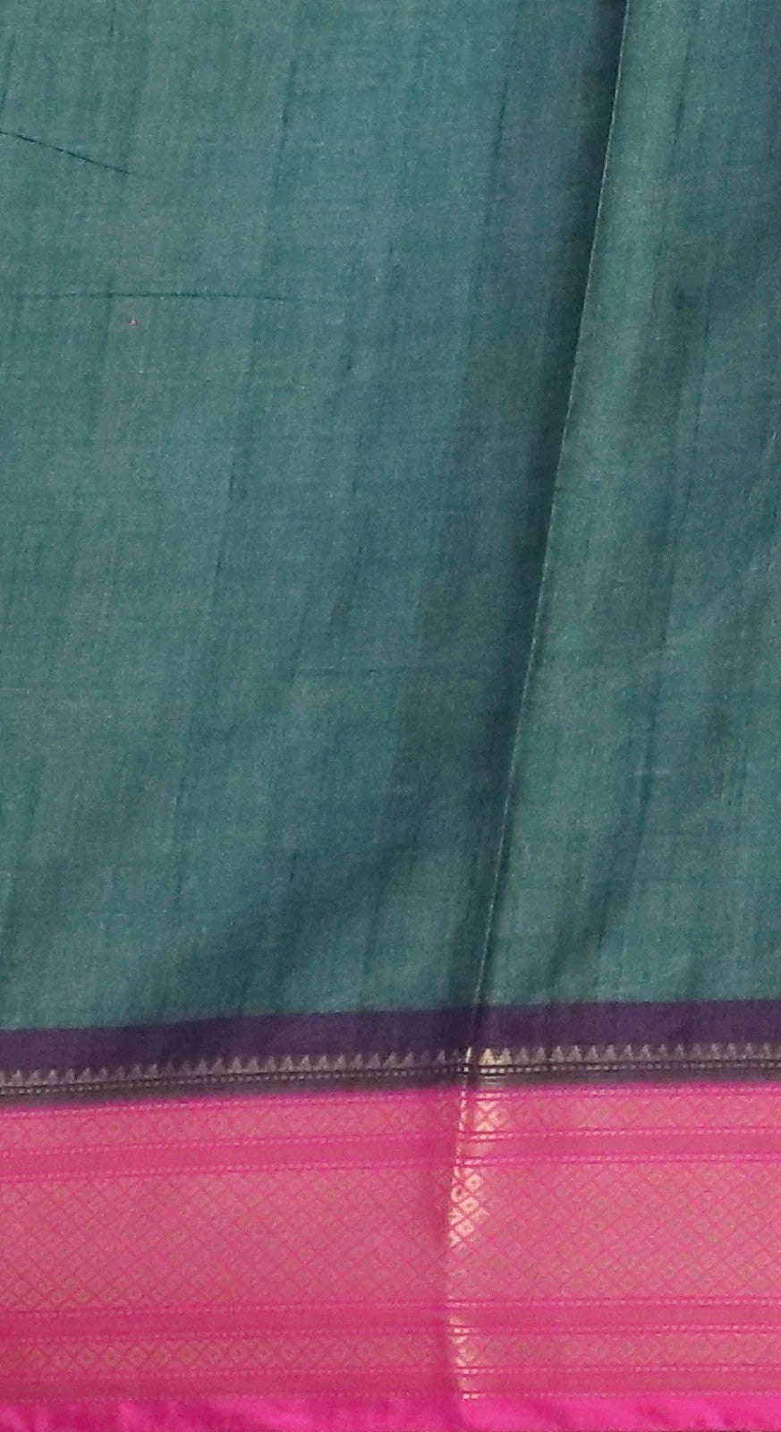 Green and Pink Semi Kanchipuram Silk Saree with Allover Digital Prints & Zari Border | Elegant Soft Silk Saree for Weddings & Special Occasions