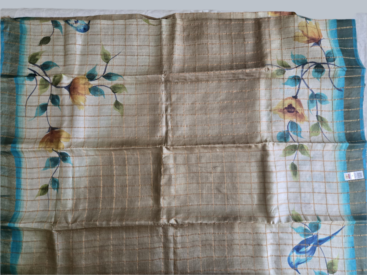 Pure Tussar Handloom Silk Saree Blue