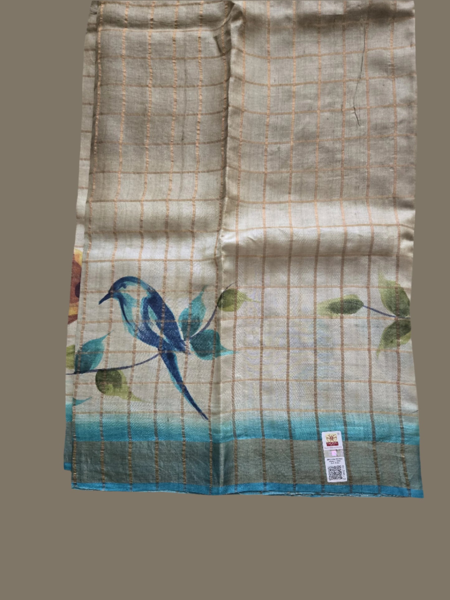 Pure Tussar Handloom Silk Saree Blue