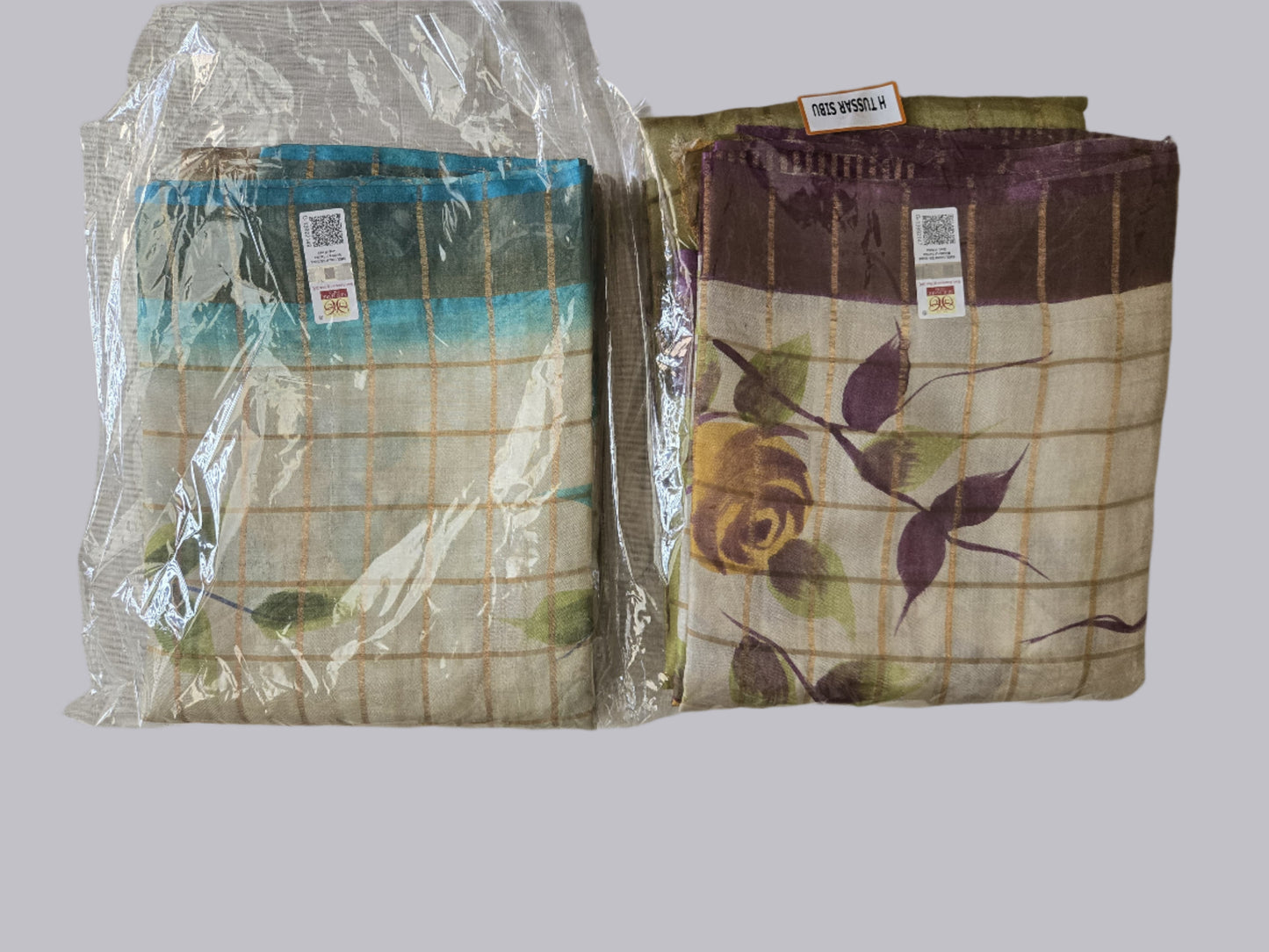 Pure Tussar Handloom Silk Saree Blue