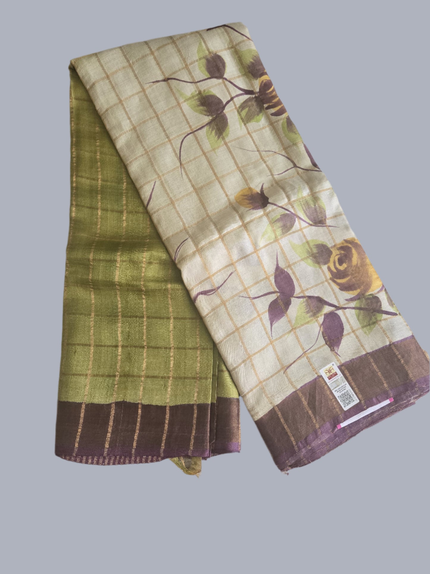 Pure Tussar Handloom Silk Saree Green