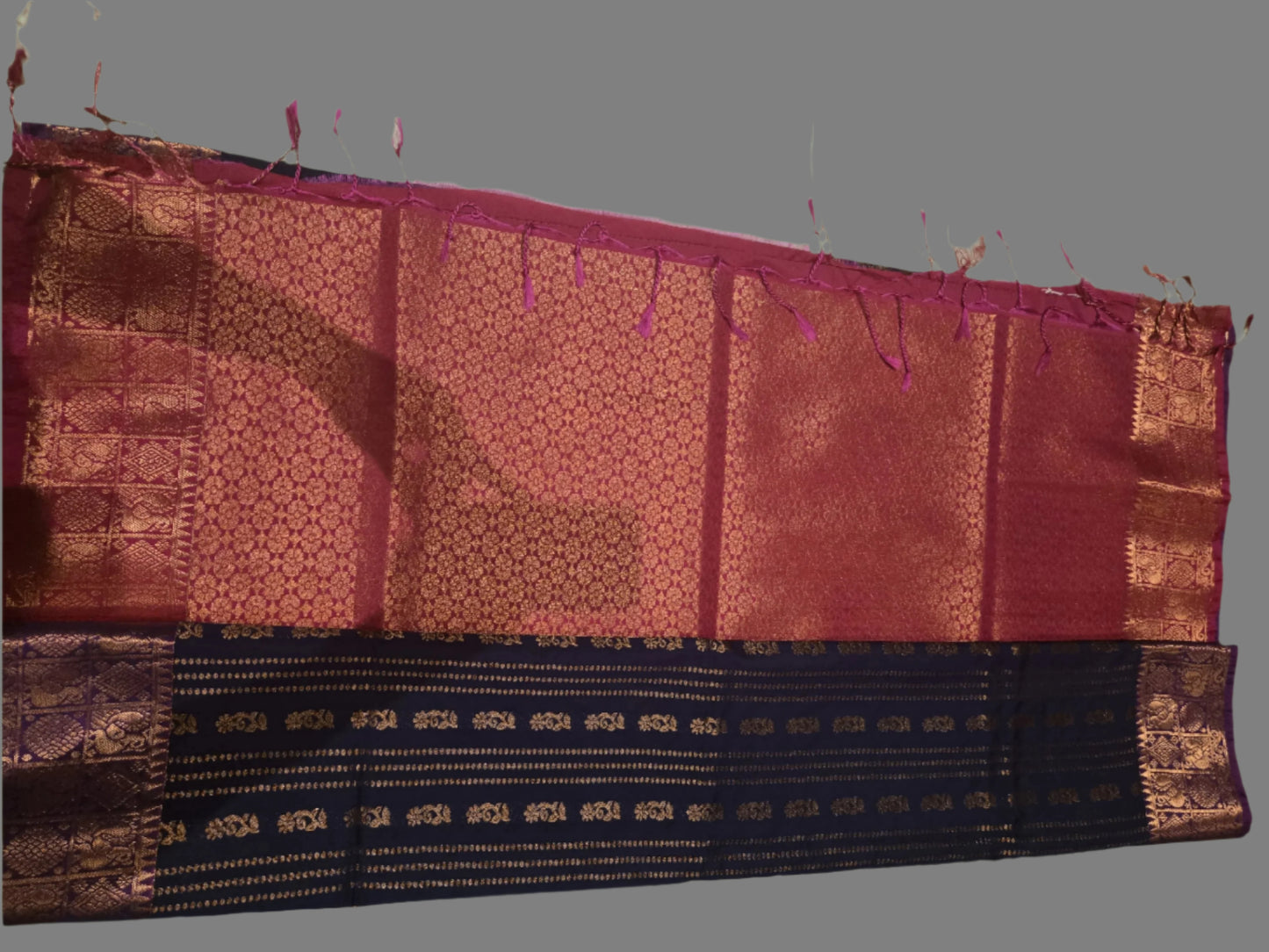 Elegant Semi Soft Silk Saree | Buttis Work & Contrast Pallu Online