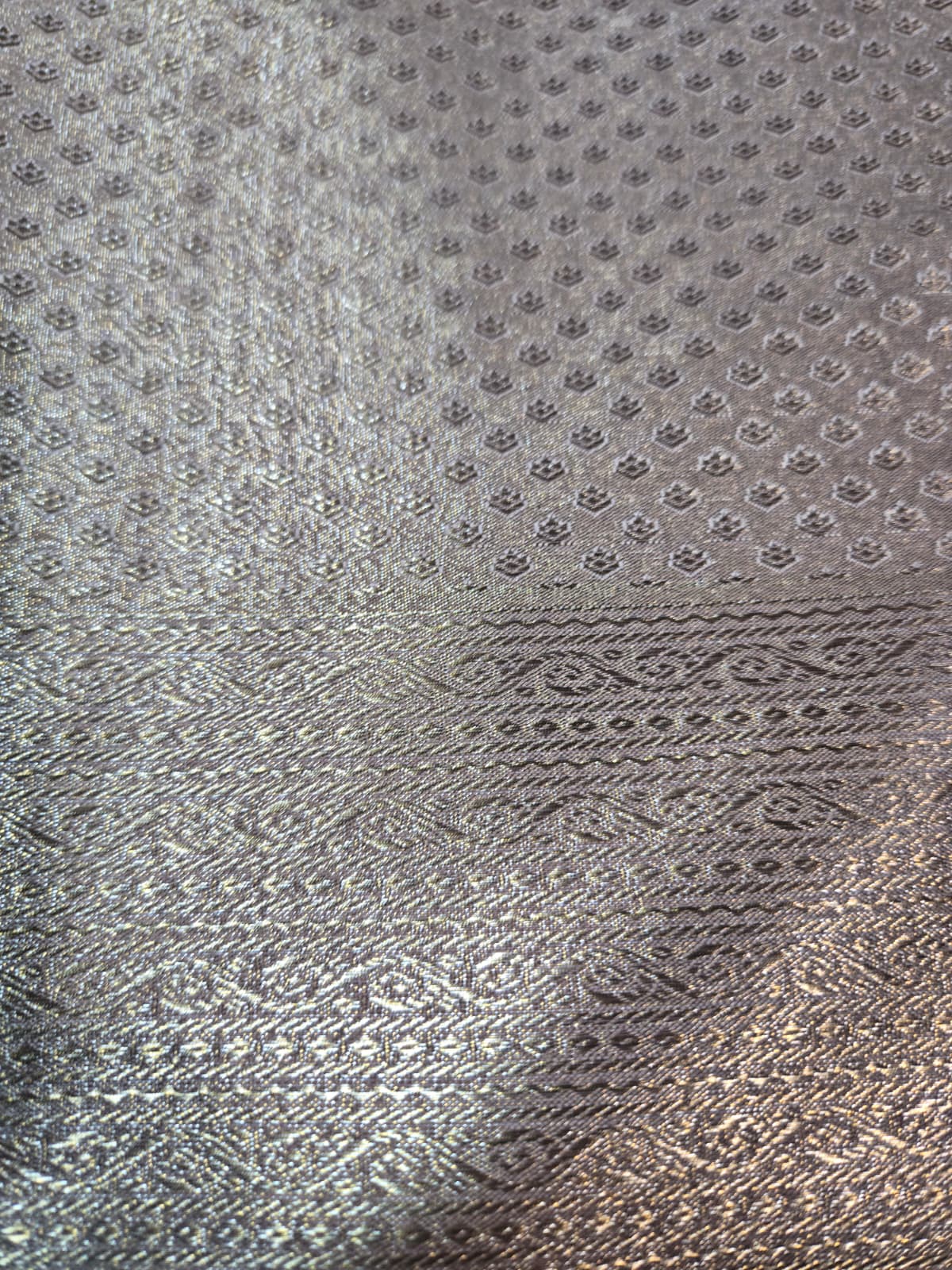 Premium  Pure Tissue Brocade Saree in Bridal Grey with Zari Work & Matching Pallu | Soft Silk Saree  USA