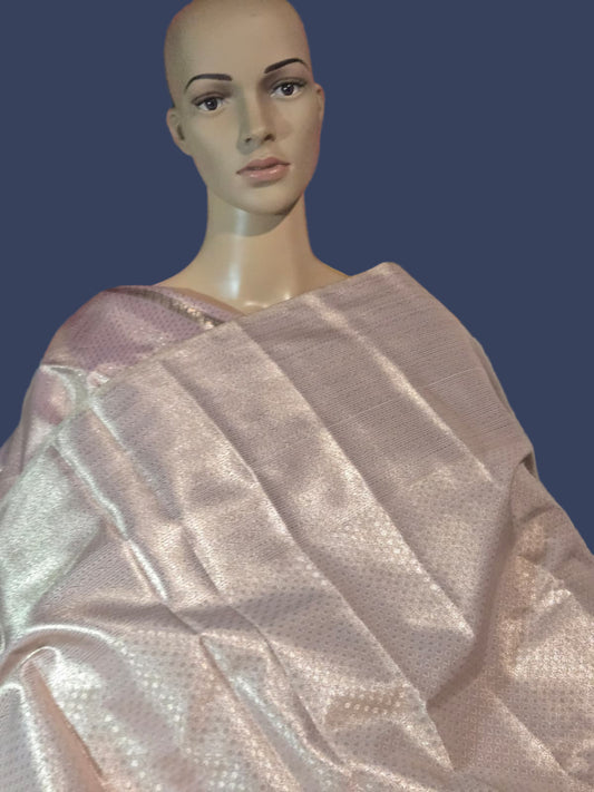 Premium  Pure Tissue Brocade Saree in Bridal Grey with Zari Work & Matching Pallu | Soft Silk Saree  USA