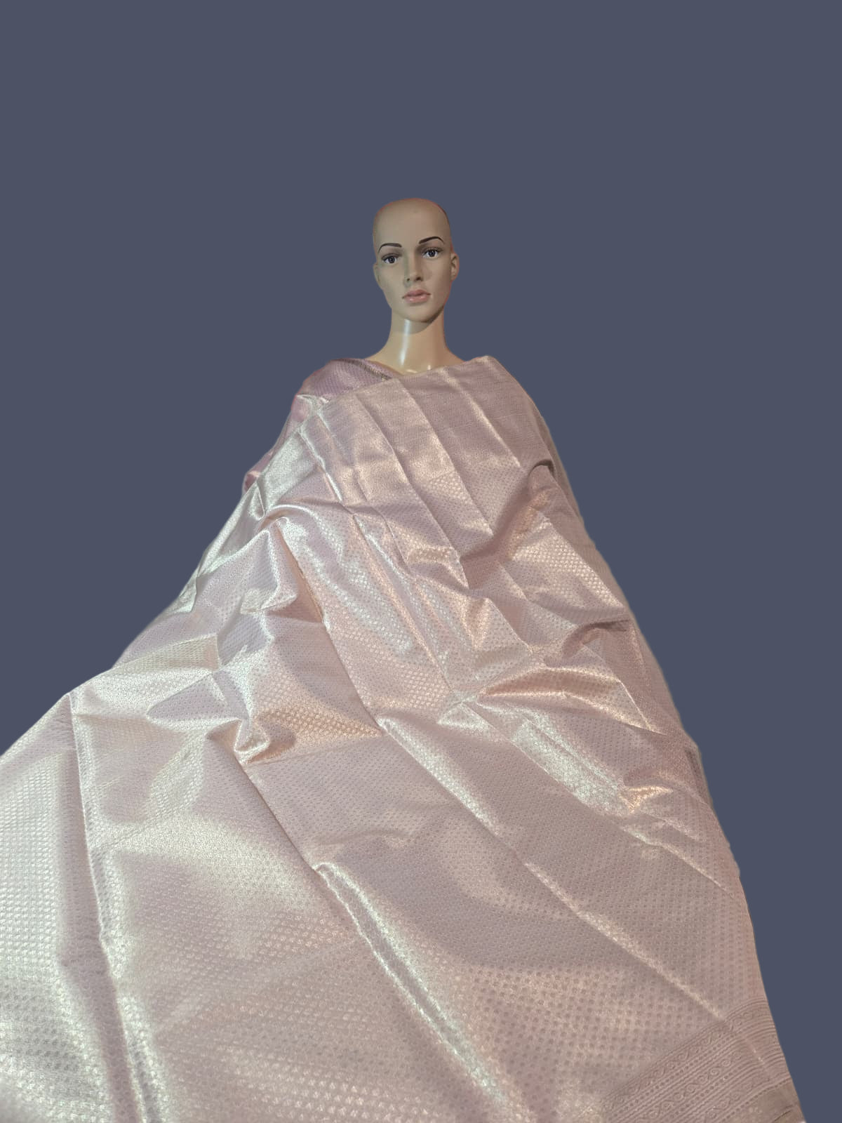 Premium  Pure Tissue Brocade Saree in Bridal Grey with Zari Work & Matching Pallu | Soft Silk Saree  USA