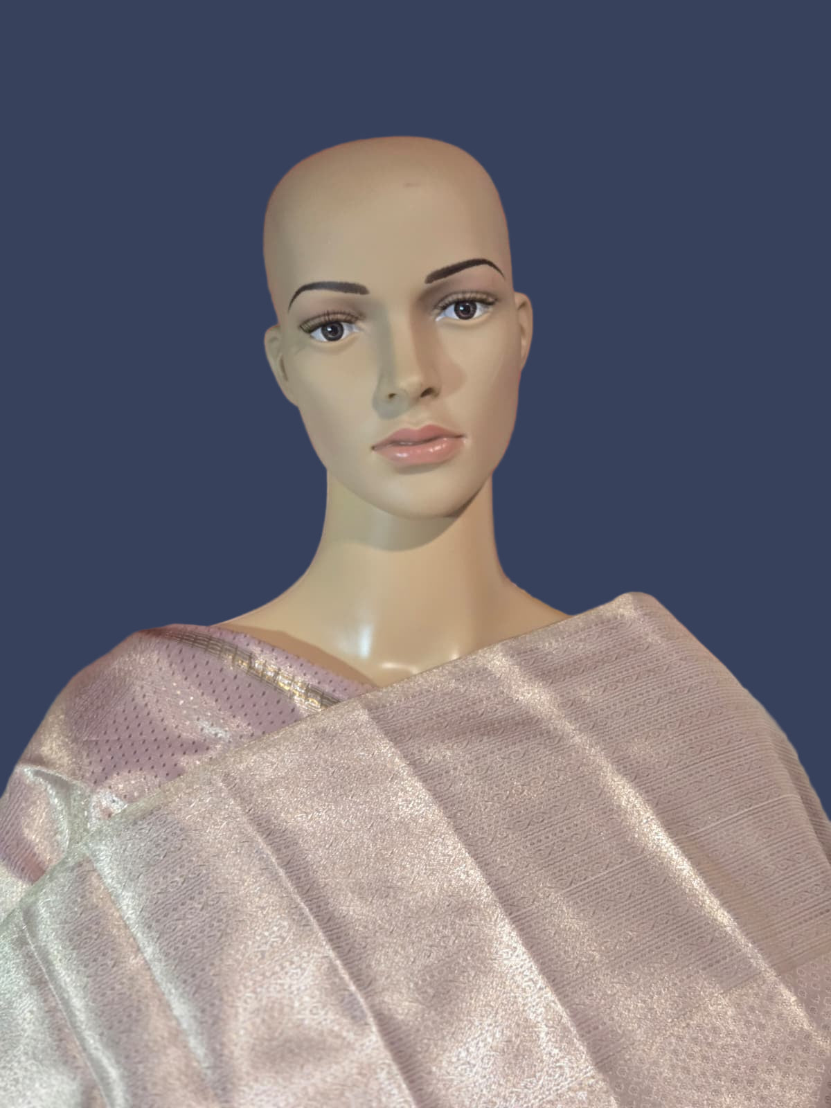 Premium  Pure Tissue Brocade Saree in Bridal Grey with Zari Work & Matching Pallu | Soft Silk Saree  USA
