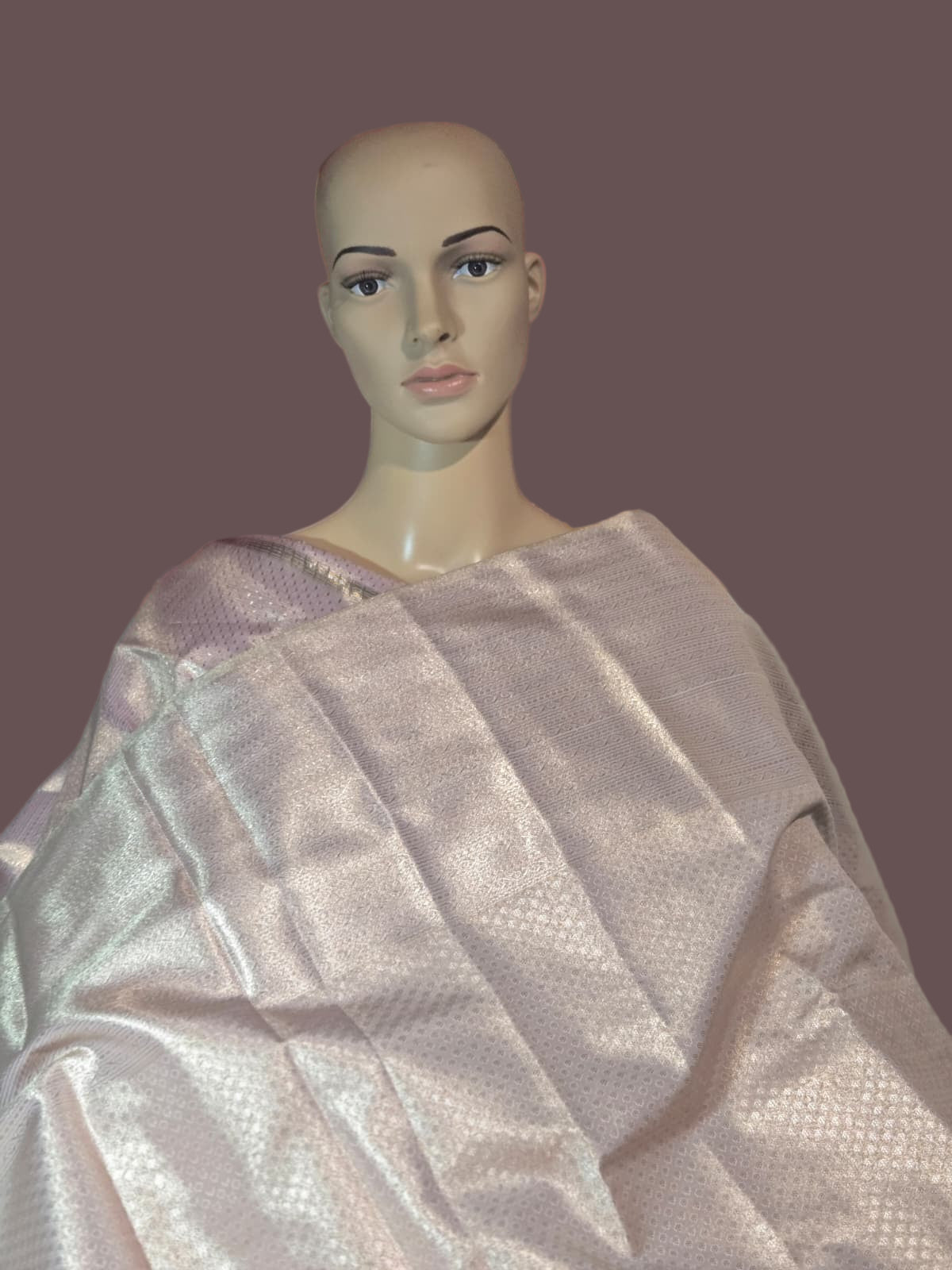 Premium  Pure Tissue Brocade Saree in Bridal Grey with Zari Work & Matching Pallu | Soft Silk Saree  USA