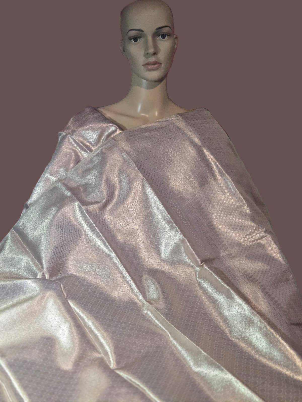 Premium  Pure Tissue Brocade Saree in Bridal Grey with Zari Work & Matching Pallu | Soft Silk Saree  USA