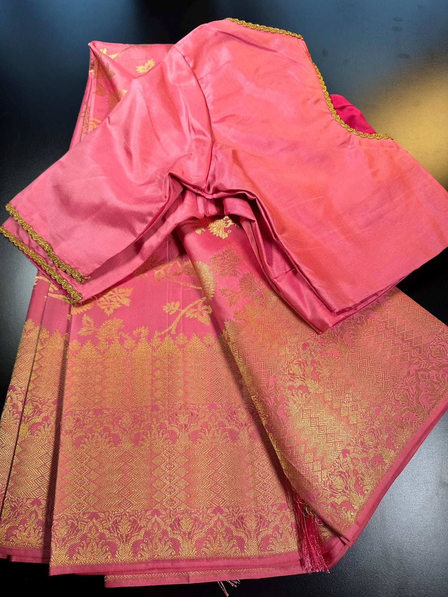 Handloom Pure Kanjivaram Pure Silk Saree | Silk Mark Certified Kanchi Pattu Saree, Stitched Blouse, Partywear, Wedding Saree, Shipping from USA