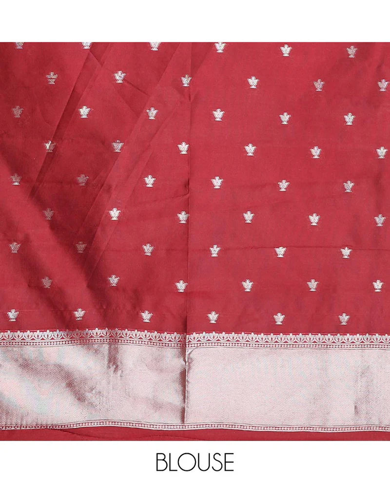 Soft Silk Saree with Silver Zari Border & Rich Pallu | Butta Design Blouse| Mustard jaal design