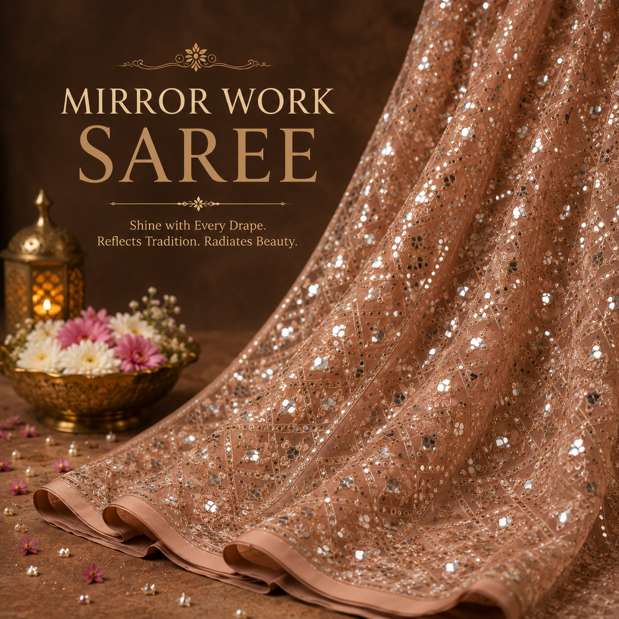 Mirror Work Saree