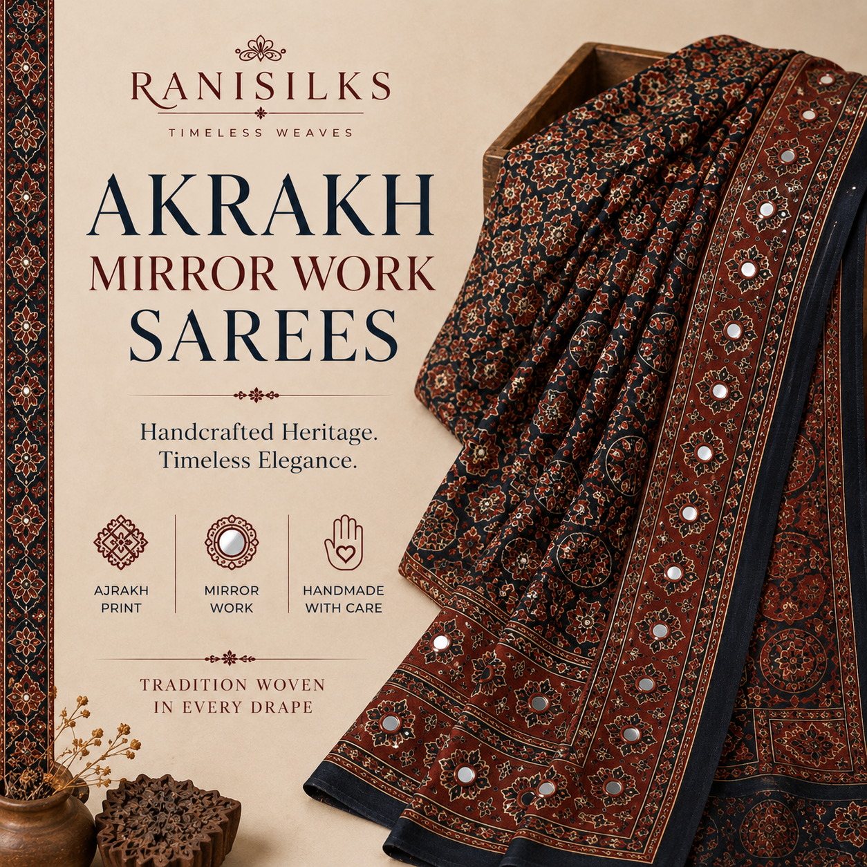 Ajrakh Sarees