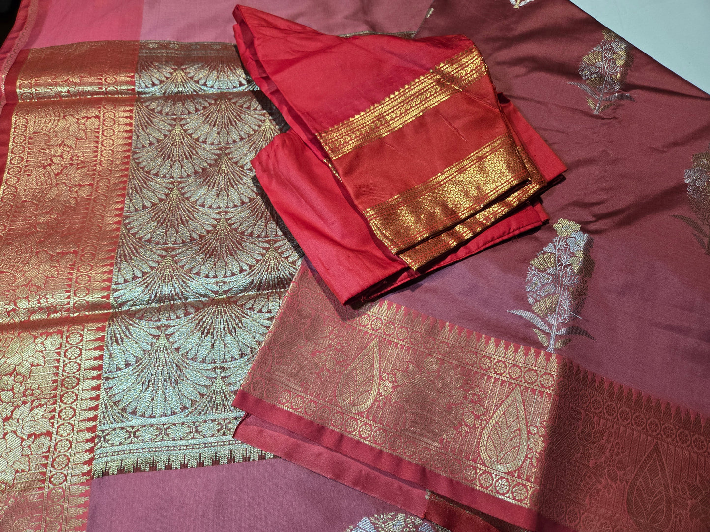 Banaras Soft Silk Saree Katan Silk Saree  with Stiched BlouseOnline USA –  Wedding, Party Wear, Engagements, Festive Events Saree Pink