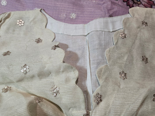 Exclusive Kota Silk Saree with Stitched Blouse Banarasi Buta & Kalamkari Appliqué – Luxury Indian Saree USA