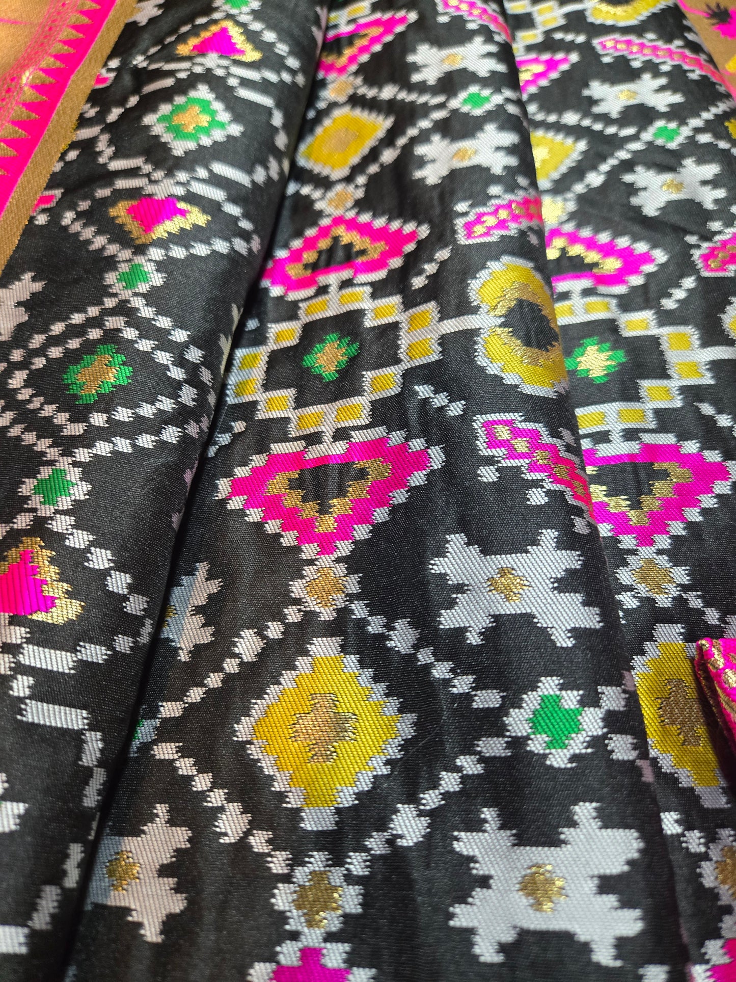 Kanchivaram Patola Paithani Silk Saree with Stitched Blouse Original Zari & Minakari Border