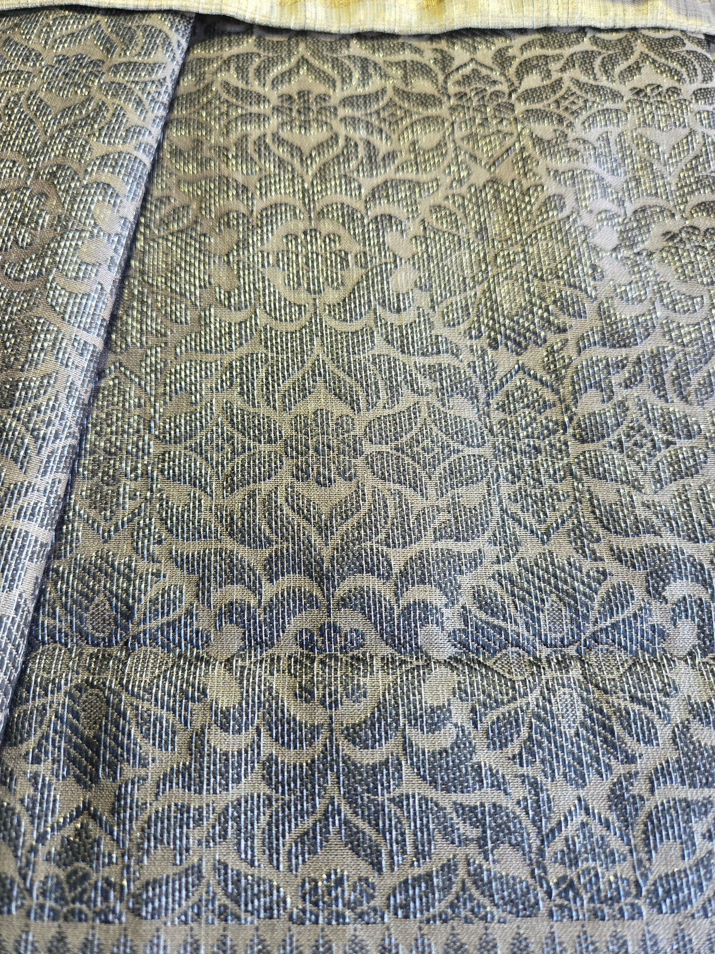 Light Grey Soft Georgette Banarasi Silk Saree beautiful work all over body