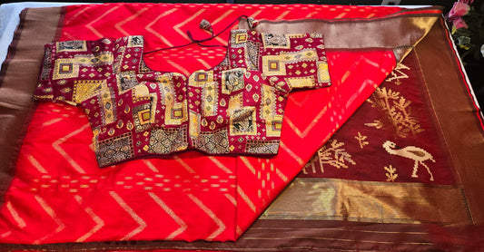 Soft Silk Saree Zari Design Weaving Pallu – Ships from USA – Traditional Silk Saree for Weddings & Festivals- Red Saree