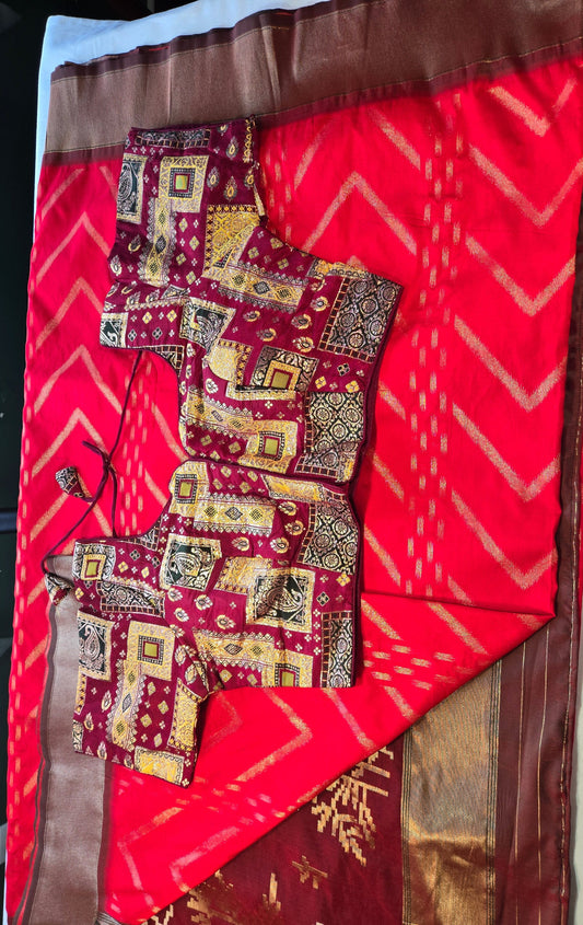 Soft Silk Saree Zari Design Weaving Pallu – Ships from USA – Traditional Silk Saree for Weddings & Festivals- Red Saree