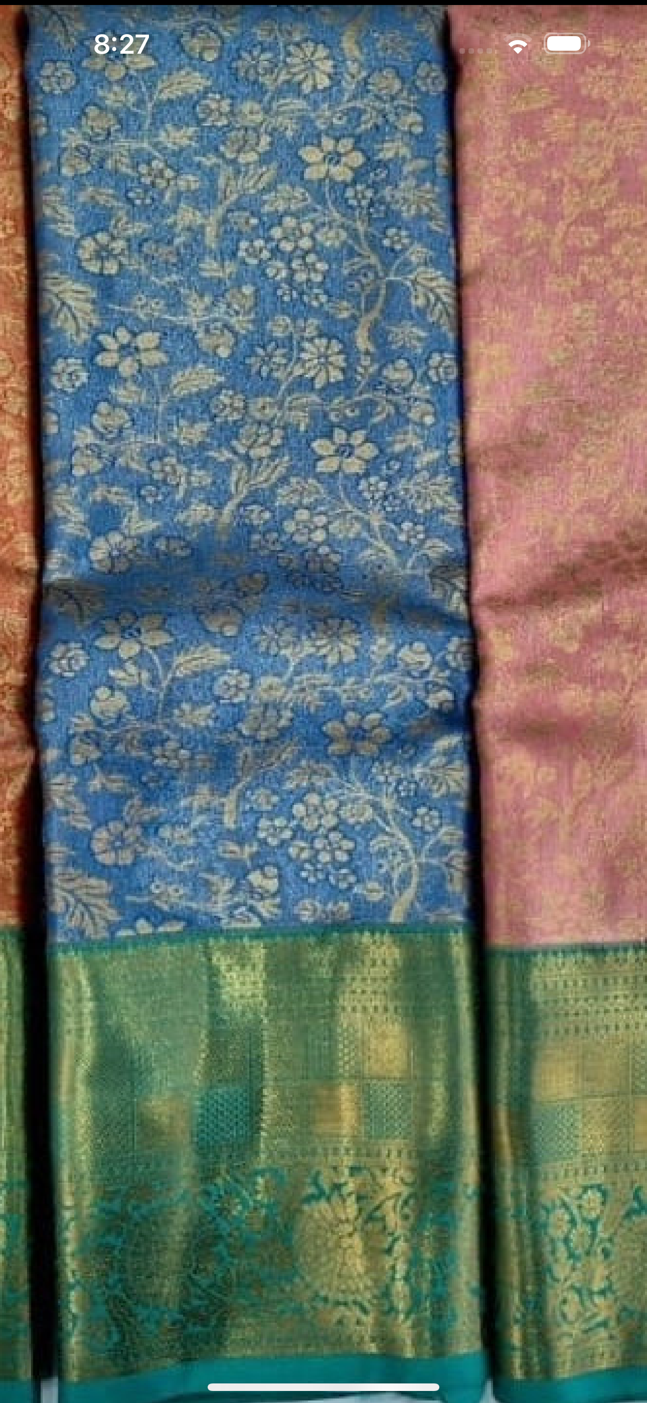 Kanjeevaram Semi Silk Saree with stitched maggam work blouse Blue