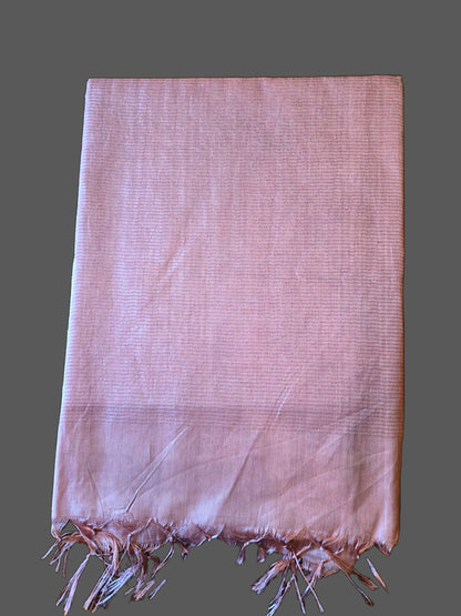 Allover Kanta Stitch Tussar Silk Saree USA in Baby Pink | Handcrafted Soft Silk Saree | Pastel Silk Saree for Wedding & Festive Wear