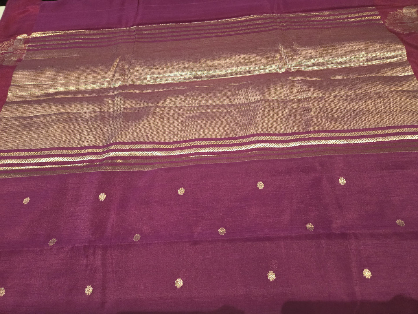 Semi Tussar Soft Silk Saree with Zari-Woven Buttas & Elephant Design Border Purple | Elegant Wedding & Festive Saree – Fast Shipping from USA
