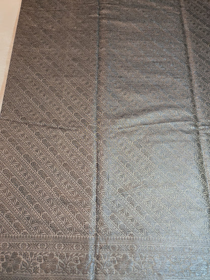 Black Embrodery Design Banarasi Border Light Grey Soft Georgette Banarasi Saree